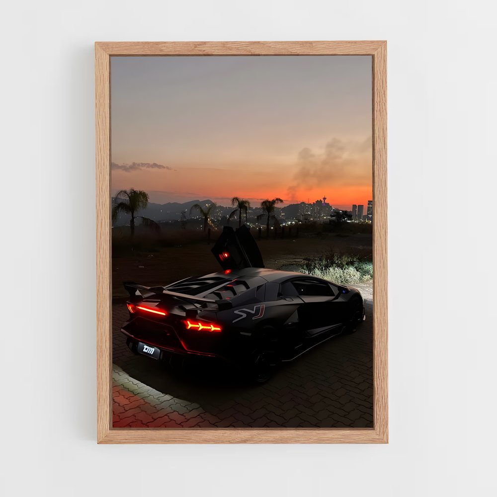 Poster Asphalt Noir – affiche Lamborghini (vue 4)